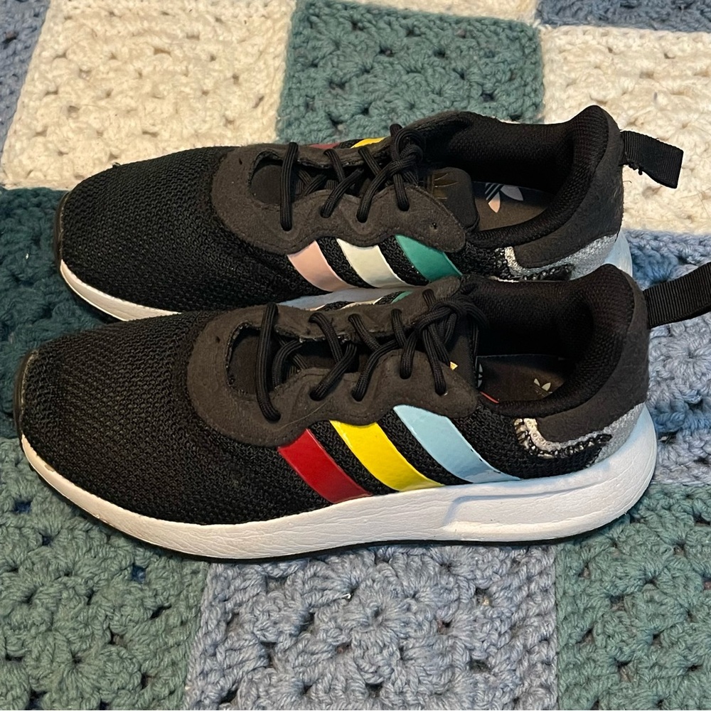 Adidas X_PLR S J Rainbow Stripe Sneakers Youth 3.5 / Women’s 5.5 Good Condition